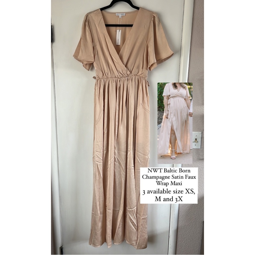 NWT Baltic Born Champagne Sicily Satin Maxi - 3XL